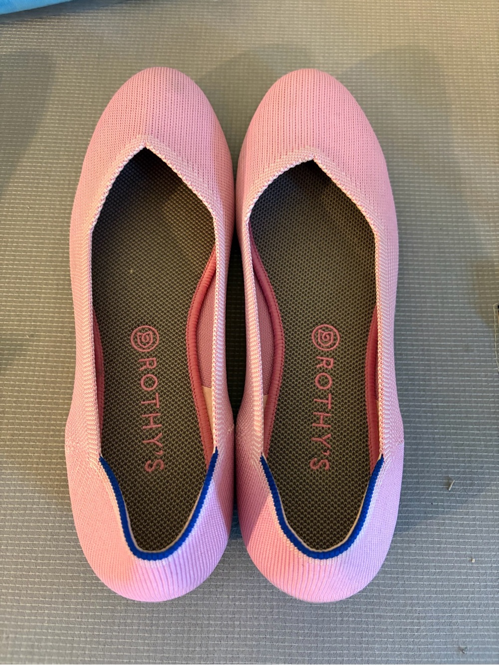 Rothy's Pink Knit Pointed Ballet Flats
